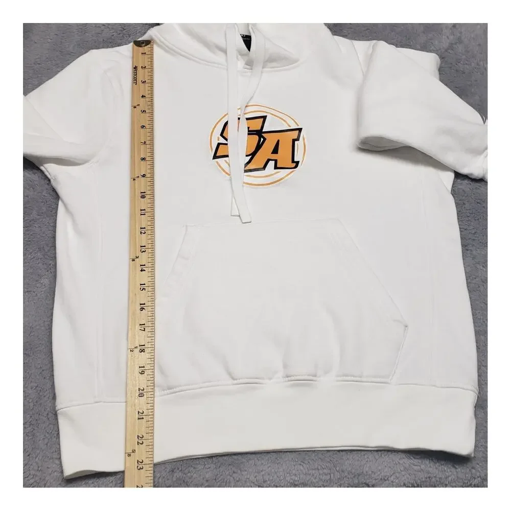 BSN Sports Graphic Hoodie M Cozy White Yellow SA Varsity Streetwear Blockecore